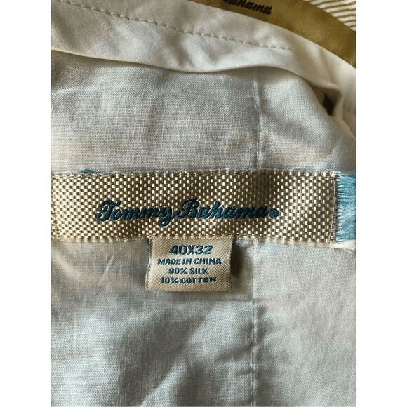 Tommy Bahama Mens Havana Chinos 40 Khaki Havana Herringbone Silk Blend Vacay - Picture 4 of 7